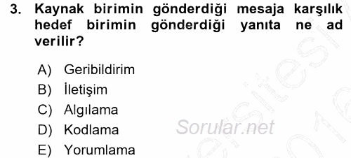 Halkla İlişkiler Ve İletişim 2015 - 2016 Ara Sınavı 3.Soru