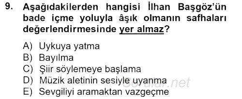 Halk Hikayeleri 2013 - 2014 Ara Sınavı 9.Soru