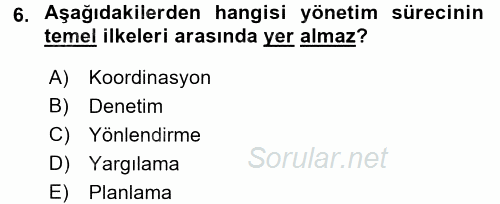 Kamu Mali Yönetimi 2016 - 2017 Ara Sınavı 6.Soru