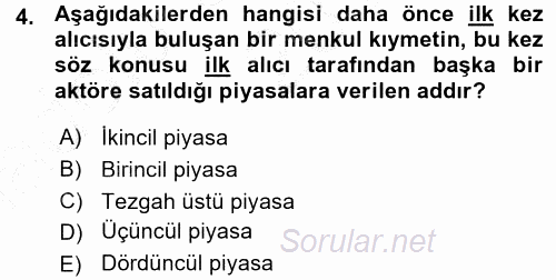 Bankalarda Kredi Yönetimi 2015 - 2016 Ara Sınavı 4.Soru