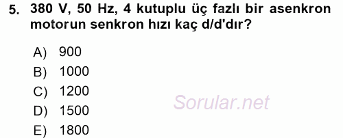 Elektromekanik Kumanda Sistemleri 2015 - 2016 Ara Sınavı 5.Soru