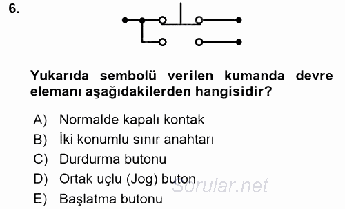 Elektromekanik Kumanda Sistemleri 2015 - 2016 Ara Sınavı 6.Soru