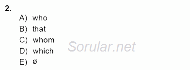 Bağlamsal Dilbilgisi 4 2014 - 2015 Dönem Sonu Sınavı 2.Soru