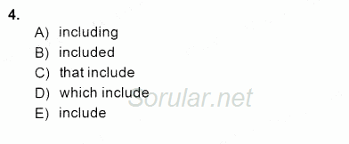 Bağlamsal Dilbilgisi 4 2014 - 2015 Dönem Sonu Sınavı 4.Soru