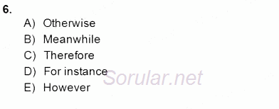 Bağlamsal Dilbilgisi 4 2014 - 2015 Dönem Sonu Sınavı 6.Soru