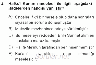 İslam Tarihi ve Medeniyeti 2 2014 - 2015 Ara Sınavı 4.Soru