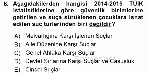 Kriminoloji 2017 - 2018 Dönem Sonu Sınavı 6.Soru