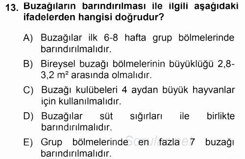 Tarımsal Yapılar ve Sulama 2014 - 2015 Ara Sınavı 13.Soru