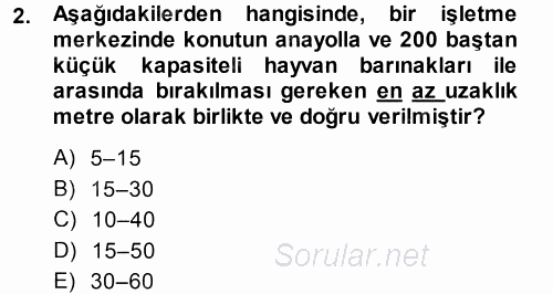 Tarımsal Yapılar ve Sulama 2014 - 2015 Ara Sınavı 2.Soru