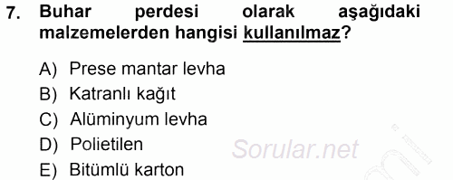 Tarımsal Yapılar ve Sulama 2014 - 2015 Ara Sınavı 7.Soru