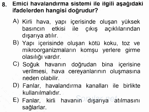 Tarımsal Yapılar ve Sulama 2014 - 2015 Ara Sınavı 8.Soru