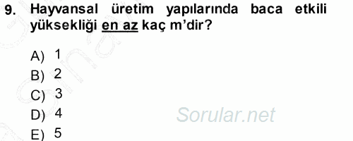 Tarımsal Yapılar ve Sulama 2014 - 2015 Ara Sınavı 9.Soru