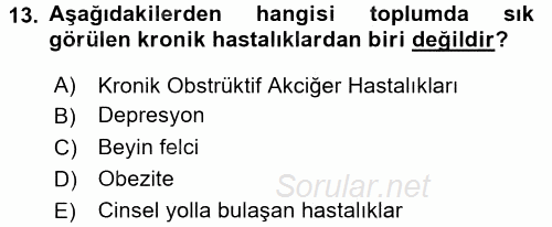 Temel Sağlık Ve Hastalık Bilgisi 2015 - 2016 Dönem Sonu Sınavı 13.Soru