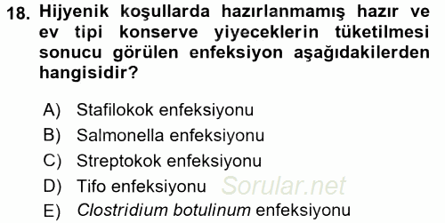 Temel Sağlık Ve Hastalık Bilgisi 2015 - 2016 Dönem Sonu Sınavı 18.Soru