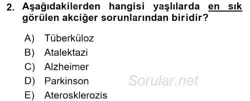 Temel Sağlık Ve Hastalık Bilgisi 2015 - 2016 Dönem Sonu Sınavı 2.Soru