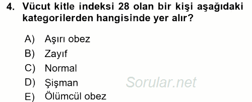 Temel Sağlık Ve Hastalık Bilgisi 2015 - 2016 Dönem Sonu Sınavı 4.Soru