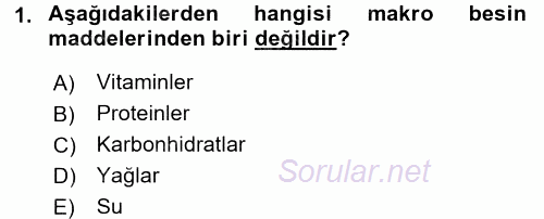 Gıda Coğrafyası 2017 - 2018 Ara Sınavı 1.Soru