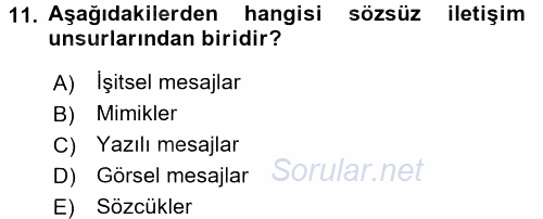 Halkla İlişkiler Yazarlığı 2016 - 2017 Ara Sınavı 11.Soru