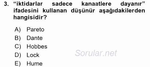 Medya Siyaset Kültür 2017 - 2018 3 Ders Sınavı 3.Soru