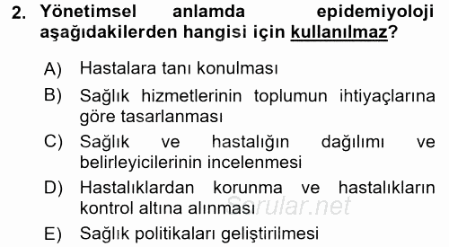 Sağlık Hizmetlerinde Araştırma Ve Değerlendirme 2017 - 2018 3 Ders Sınavı 2.Soru