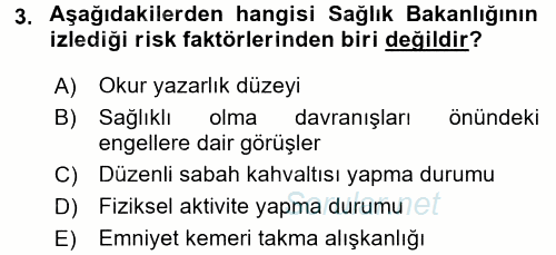 Sağlık Hizmetlerinde Araştırma Ve Değerlendirme 2017 - 2018 3 Ders Sınavı 3.Soru