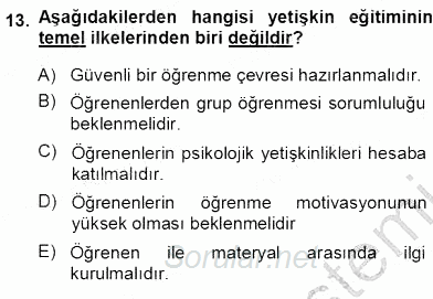 Öğretmenlikte Mesleki Gelişim 2013 - 2014 Ara Sınavı 13.Soru
