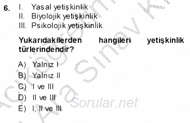 Öğretmenlikte Mesleki Gelişim 2013 - 2014 Ara Sınavı 6.Soru