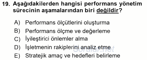 Lojistik Maliyetleri ve Raporlama 2 2015 - 2016 Tek Ders Sınavı 19.Soru