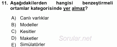 İşletmelerde Eğitim ve Geliştirme 2017 - 2018 3 Ders Sınavı 11.Soru