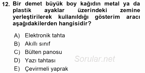 İşletmelerde Eğitim ve Geliştirme 2017 - 2018 3 Ders Sınavı 12.Soru