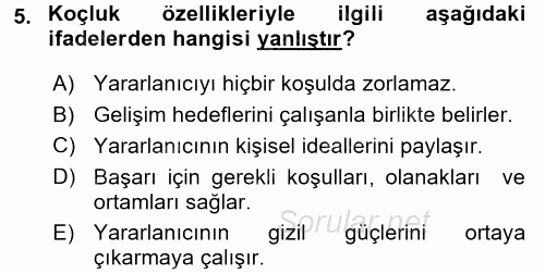 İşletmelerde Eğitim ve Geliştirme 2017 - 2018 3 Ders Sınavı 5.Soru