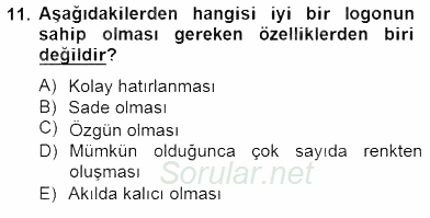 Marka İletişimi Tasarımı ve Uygulamaları 2014 - 2015 Ara Sınavı 11.Soru