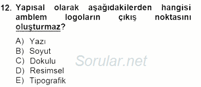 Marka İletişimi Tasarımı ve Uygulamaları 2014 - 2015 Ara Sınavı 12.Soru