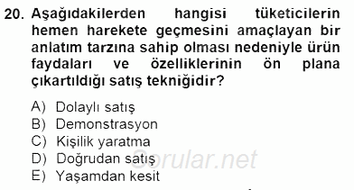 Marka İletişimi Tasarımı ve Uygulamaları 2014 - 2015 Ara Sınavı 20.Soru
