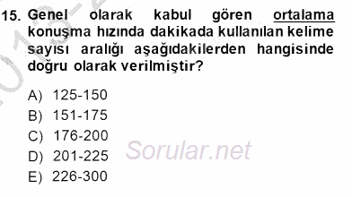 Çağrı Merkezinde Hizmet 2013 - 2014 Dönem Sonu Sınavı 15.Soru