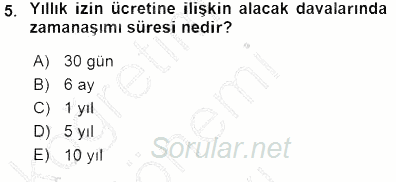 Medyada Çalışma Hayatı 2015 - 2016 Dönem Sonu Sınavı 5.Soru