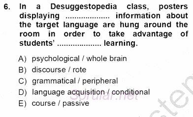 İngilizce Öğretiminde Yaklaşımlar 2012 - 2013 Ara Sınavı 6.Soru