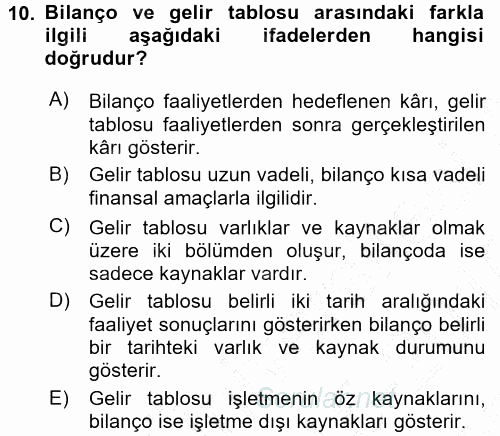 Perakende Yönetimi 2015 - 2016 Dönem Sonu Sınavı 10.Soru