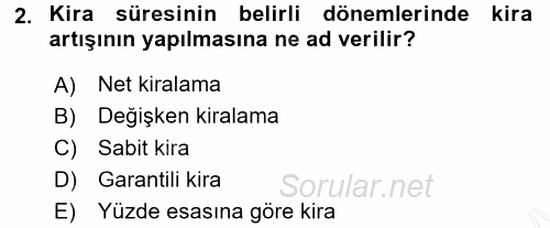 Perakende Yönetimi 2015 - 2016 Dönem Sonu Sınavı 2.Soru