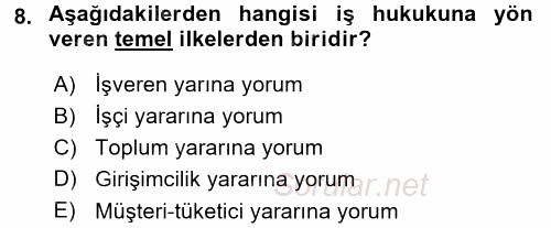 Perakende Yönetimi 2015 - 2016 Dönem Sonu Sınavı 8.Soru