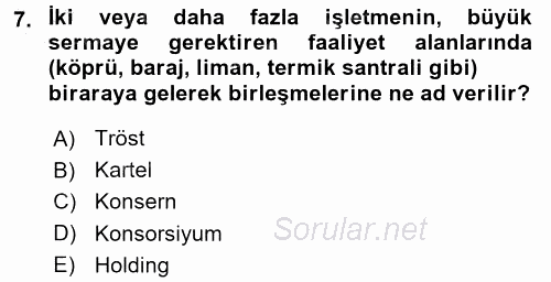 Şirketler Muhasebesi 2016 - 2017 3 Ders Sınavı 7.Soru