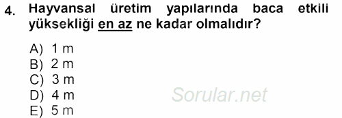 Tarımsal Yapılar ve Sulama 2013 - 2014 Tek Ders Sınavı 4.Soru