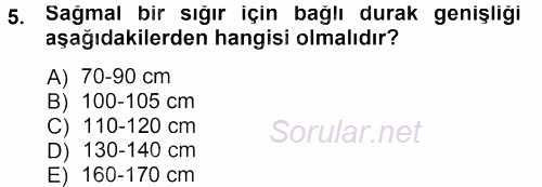 Tarımsal Yapılar ve Sulama 2013 - 2014 Tek Ders Sınavı 5.Soru