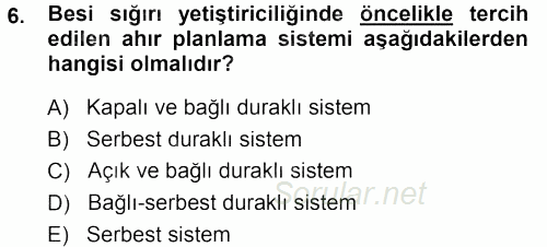 Tarımsal Yapılar ve Sulama 2013 - 2014 Tek Ders Sınavı 6.Soru
