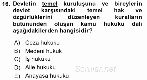 Toplumsal Cinsiyet Sosyolojisi 2016 - 2017 Dönem Sonu Sınavı 16.Soru