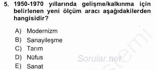 Ekonominin Güncel Sorunları 2016 - 2017 3 Ders Sınavı 5.Soru