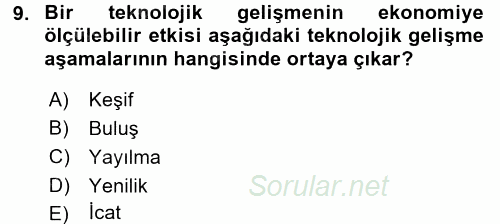 Ekonominin Güncel Sorunları 2016 - 2017 3 Ders Sınavı 9.Soru