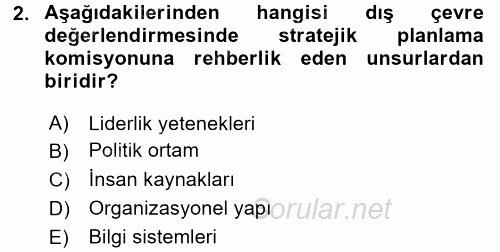 Sağlık Hizmetleri Pazarlaması 2017 - 2018 Dönem Sonu Sınavı 2.Soru