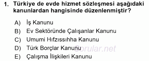 Ev Endüstrisi 2016 - 2017 Dönem Sonu Sınavı 1.Soru