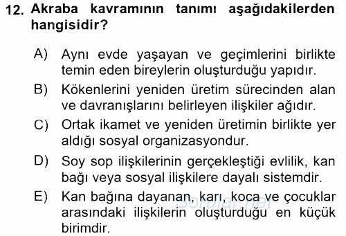 Ev Endüstrisi 2016 - 2017 Dönem Sonu Sınavı 12.Soru